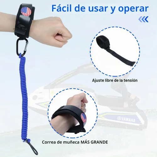 Vista 3 de Boat Kill Switch Lanyards with Wrist Strap Fit for Mercruiser
