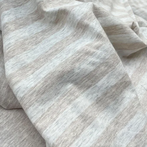 Vista 3 de PURE ERA Juego de funda de edredón de punto de jersey de 2 piezas, 100% algodón jaspeado, súper suave, cómodo, diseño clásico a rayas, con cierre
