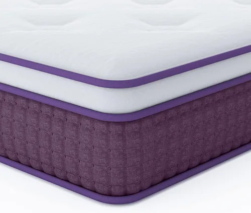 Vista 9 de Colchón híbrido tamaño matrimonial de 10 pulgadas, colchón matrimonial en caja, colchón de espuma de felpa con bobinas en bolsillos individuales