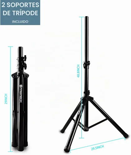 Vista 7 de PRORECK MX15 - Mezclador/amplificador de sistema de sonido PA con Bluetooth de 2500 W, 15 pulgadas, controlador de efectos de micrófono