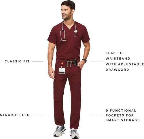 Vista 2 de FIGS Pantalones médicos cargo Cairo, ajuste clásico de pierna recta