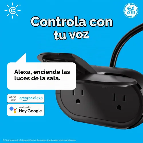 Vista 6 de [Usado] GE Cync - Enchufe inteligente, enchufe Bluetooth para exteriores y Wi-Fi, enchufe resistente a la intemperie, funciona con Alexa y Google