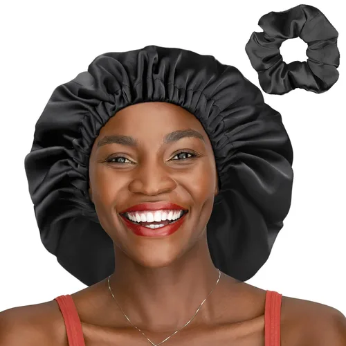 Vista 12 de Winitas Gorro de satén grande para mujeres negras con cabello rizado para dormir