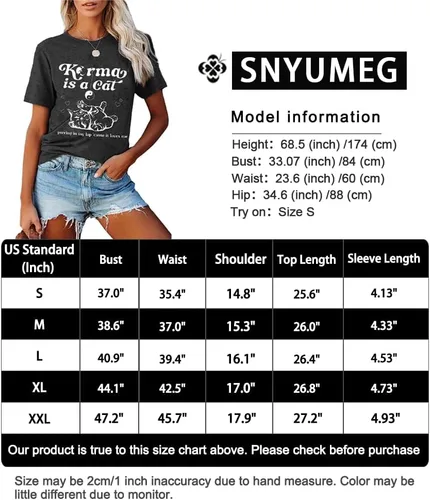 Vista 5 de SNYUMEG Camisas gráficas de gatos para mujer, camiseta para amantes de los gatos, camisetas para amantes de la música, camisetas de concierto