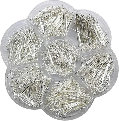 Vista 6 de Chenkou Craft 700 piezas surtidas de 7 tamaños surtidos de alfileres para la fabricación de joyas (anti-plata, mezcla)