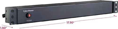 Vista 5 de CyberPower PDU15B8R PDU básica, 100-125V, 15A (Derado a 12A), 8 tomacorrientes, 1U montaje en rack
