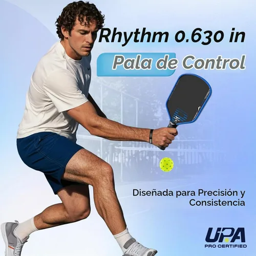 Vista 2 de Warping Point Rhythm 16MM Pickleball Paddle, Carbon Fiber Paddle, Thermoformed Design with MaxCell Honeycomb Core, Design for Precision Control &