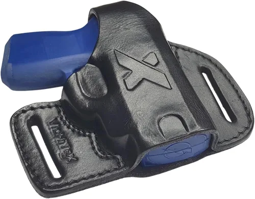 Vista 2 de VlaMiTex Funda de cuero B28 compatible con Taser Pulse y Taser Pulse Plus Negro