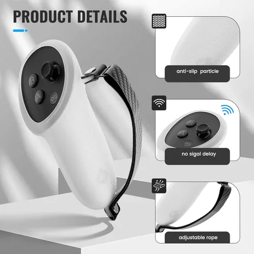 Vista 3 de Quest 3 Accessories, 4 in 1 Silicone Meta Quest 3 AccessoriesProtective Case Set for Oculus Quest 3 Controller, Controller Grip Cover, VR Shell