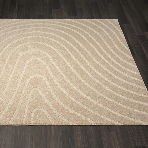 Vista 3 de LUXE WEAVERS Alfombra de Área Moderna Geométrica de Ondas Beige 2x3