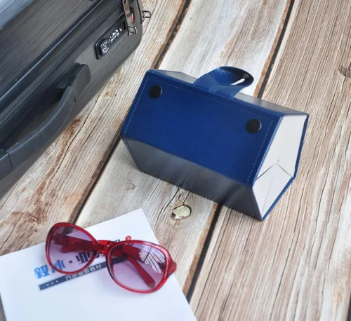Vista 6 de Soporte organizador de almacenamiento de gafas de sol plegable con 5 compartimentos de ranura para múltiples lentes