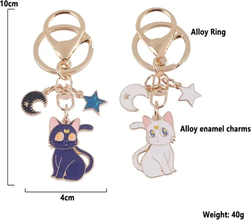 Vista 4 de sailorsunny Lindos llaveros de anime, dijes para parejas, llaveros para parejas, dijes para monedero, parejas, lindos llaveros para parejas