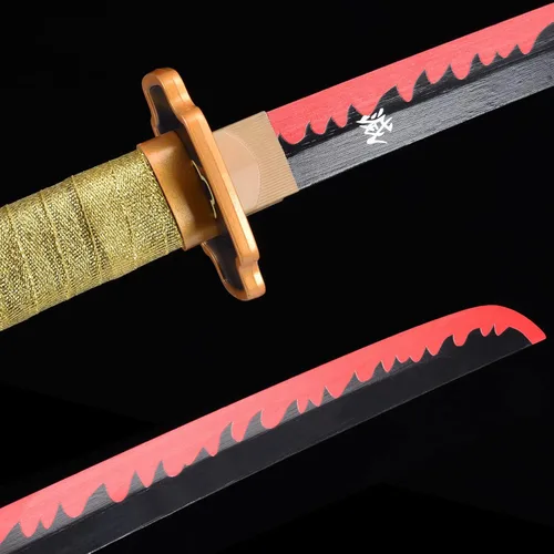 Vista 13 de ziqing Espada para cosplay de Demon Slayer hecha a mano, Katana de 31 pulgadas con múltiples estilos para elegir