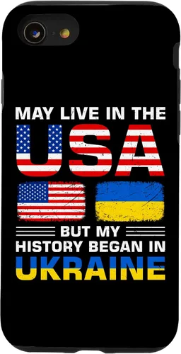 Vista 18 de Ukraine Flag America Flag Ukrainian Roots Case for iPhone 17