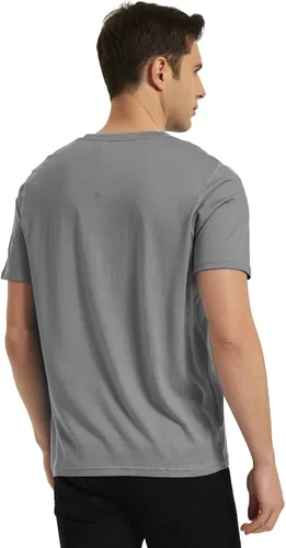 Vista 3 de METARINO Camisetas de lana merina para hombre, de manga corta, ligeras, cuello redondo, para senderismo, caza, ciclismo