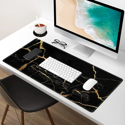 Vista 7 de Juego de almohadillas iLeadon, gran alfombrilla de mouse para juegos + reposamuñecas para teclado + alfombrilla de mouse con soporte de muñeca +