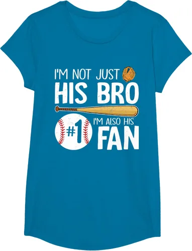 Vista 50 de Camiseta Baseball Brother I'm Not Just His Bro I'm His Number One Fan, Negro