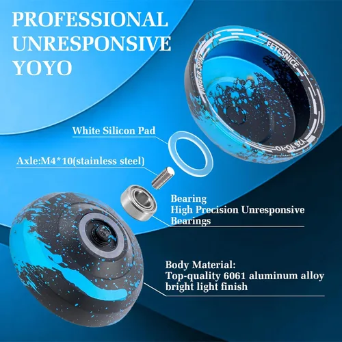 Vista 3 de FETESNICE Yoyo profesional de mariposa Y26 - Yoyo giratorio de dedo de doble modo receptivo/no responde, para niños, adultos y jugadores