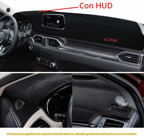 Vista 5 de Tapete antideslizante para tablero de instrumentos compatible con Mazda CX-5 CX 5 2017-2020 Protector solar (con HUD)