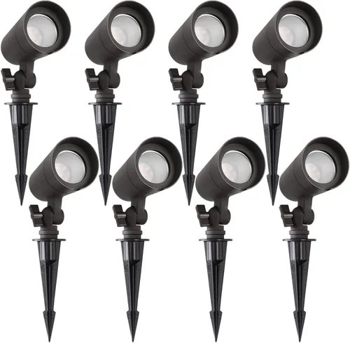 Vista 10 de E ENERGETIC LIGHTING Luces LED de paisaje con conectores, 12 V de bajo voltaje, blanco cálido 3000 K, 4 W, 175 LM, luces de camino de jardín Paquete