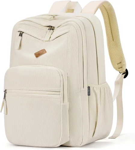 Vista 14 de ZORFIN - Mochila de 26 litros para la escuela, universidad y viajes, impermeable, con 8 compartimentos, Verde militar, Moderno