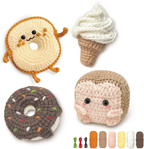 Vista 10 de YAMAXIN Kit de Ganchillo para Principiantes Adultos – 4PCS Kit de Inicio de Amigurumi de Animales de Ganchillo con Hilo, Ganchos, Herramientas