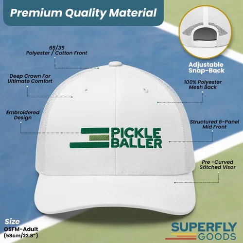 Vista 3 de Super Fly Goods Sombrero de pickleball retro, regalos de pickleball accesorios de pickleball sombreros de pickleball para hombres y mujeres