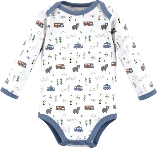 Vista 3 de Luvable Friends unisex-baby Cotton Long-sleeve Bodysuits