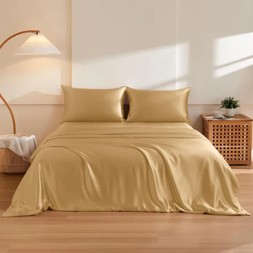 Vista 10 de THXSILK Juego de funda de edredón de seda de morera 100% pura de 3 piezas, ropa de cama de lujo ultra suave de grado 6A+, sábanas de seda