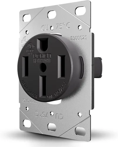 Vista 10 de RV 30 amperios, 125 voltios, NEMA TT-30R, 2P, receptáculo de alimentación de 3 W, cuchilla recta, grado industrial, conexión a tierra, cable