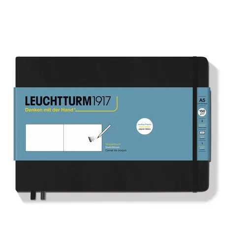 Vista 16 de Leuchtturm1917 - Medium A5 Hardcover Sketchbook (Black) - 112 Pages of 150g/m² Paper Negro
