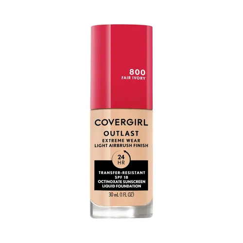 Vista 30 de Covergirl Outlast Extreme Wear Base líquida 3 en 1 de cobertura completa, protector solar SPF 18, beige pulido, 1 onza líquida