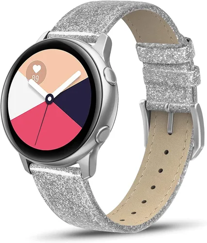 Vista 13 de Correa de piel compatible con Samsung Galaxy Watch 3 de 41 mm / Galaxy Watch Active de 40 mm / Active 2 44mm / Galaxy Watch de 42 mm, 20 mm de piel