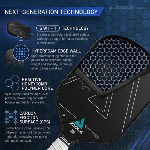 Vista 4 de JOOLA Professional Pickleball Paddles – Raw Carbon Fiber Surface – Built for Spin, Speed & Control – Hyperion, Solaire, Perseus & Scorpeus – Swift &