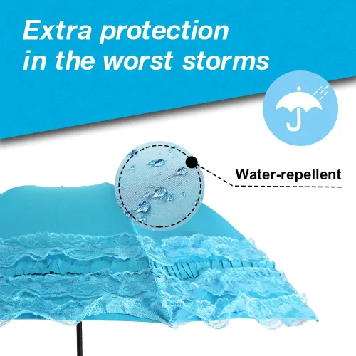 Vista 5 de WANLIAN Paraguas plegable a prueba de rayos ultravioleta de encaje princesa Cúpula Anti-uv Parasol Decoraciones de boda Accesorios para sesión