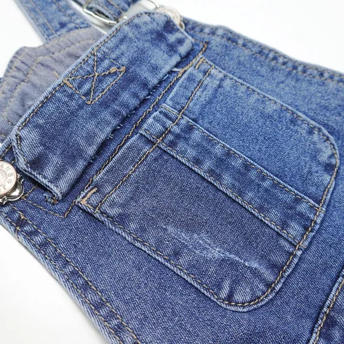 Vista 4 de KIDSCOOL SPACE Pantalones cortos para niñas, pantalones cortos de mezclilla elásticos para bebés