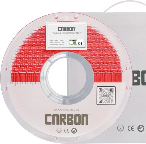 Vista 18 de Filamento para impresora 3D PETG de grado alimentario certificado - CARBON de Comfy Materials - Aprobado por la FDA, seguro para alimentos, probado