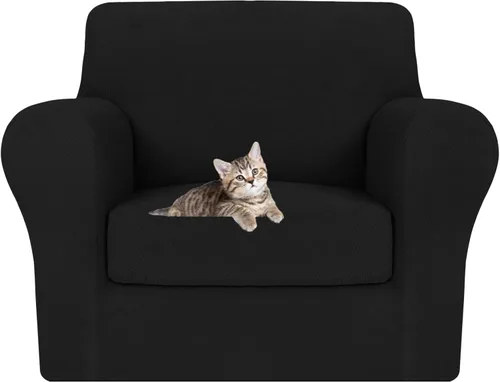 Vista 118 de MAXIJIN 2 piezas de fundas para silla con brazos, funda para silla de sofá para sala de estar, funda elástica para perros para una silla con 1 cojín