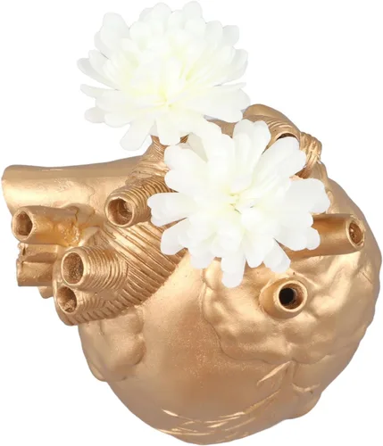 Vista 9 de Yosoo Florero de corazón, florero anatómico decorativo para decoración del hogar (dorado)