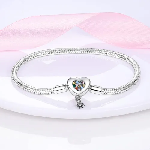 Vista 3 de KUNSIR Pulsera de plata de ley 925 con cierre de palma, cadena de serpiente, pulseras básicas para cualquier dije PDL, para adolescentes y mujeres