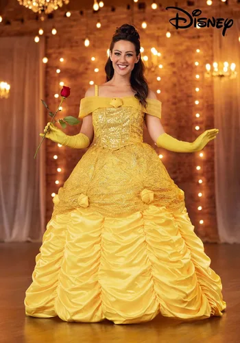 Vista 2 de Vestido de disfraz de Belle prémium para mujer