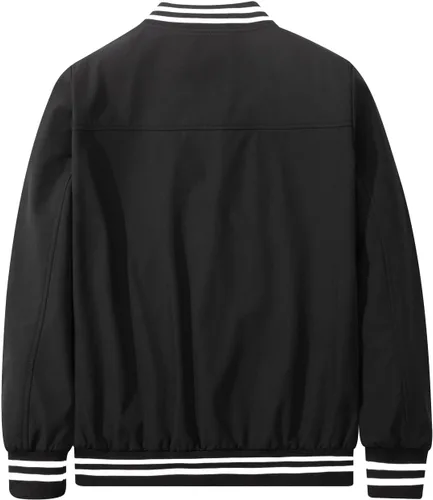 Vista 3 de Chaqueta bomber para hombre, casual, elegante, ligera, cortavientos, primavera, otoño, chaquetas de moda