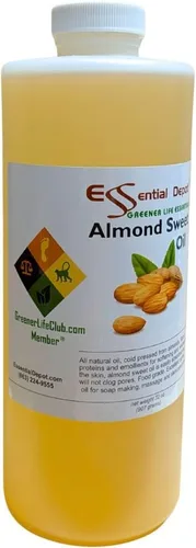 Vista 3 de Essential Depot Aceite dulce de almendras PLUS FREE recipiente vacío de 2 onzas, 1 cuarto de galón, 32 onzas, recipiente de polietileno de alta