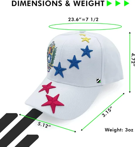 Vista 2 de Zelvox - Gorra de béisbol clásica venezolana unisex ajustable con pico sándwich Gorras de Venezuela 7 38
