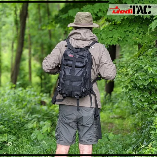 Vista 3 de MediTac Mochila táctica de asalto - Mochila de primeros auxilios - Mochila militar MOLLE de 18