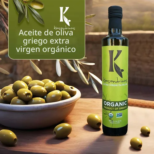 Vista 3 de Aceite de Oliva griego orgánico extra virgen Kasandrinos (botella de 17 oz)