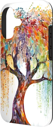 Vista 2 de Weeping Willow Tree Colorful Mosaic Case for iPhone 17