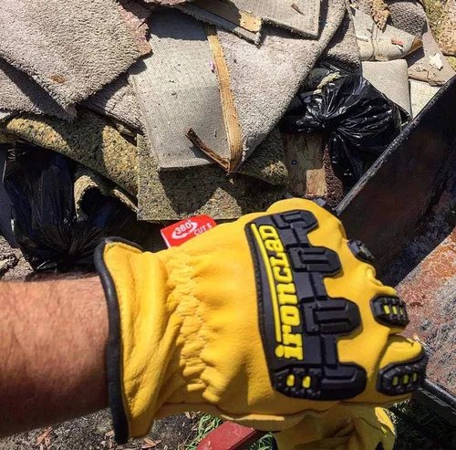 Vista 4 de Ironclad ILD-IMPC5-02-S Ultimate 360 Guantes de trabajo de cuero con protección contra impactos, Talla pequeña, Amarillo