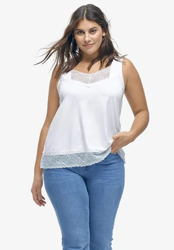 Vista 5 de Ellos Camiseta sin mangas con ribete de encaje para mujer