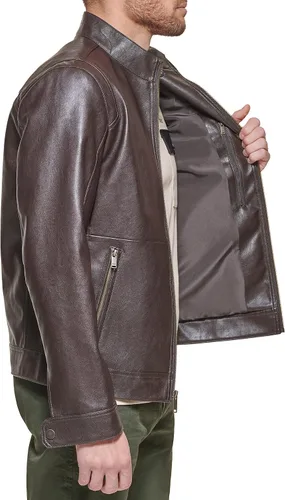 Vista 6 de Dockers Chaqueta Racer de cuero sintético The Dylan para hombre
